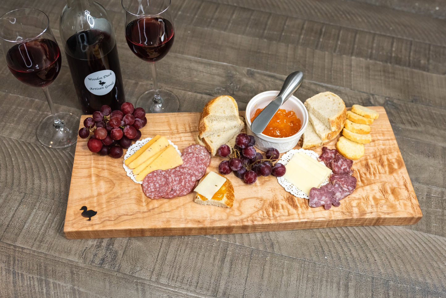 Handcrafted Figured Maple Charcuterie Board – 21x8x1”