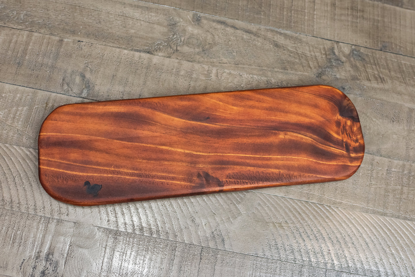 Curly Mahogany Charcuterie Board – 6x12/18x3/4”– Handcrafted Exotic Wood Serving Board
