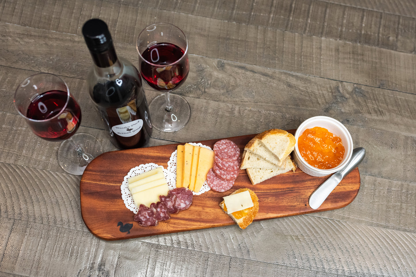 Curly Mahogany Charcuterie Board – 6x12/18x3/4”– Handcrafted Exotic Wood Serving Board