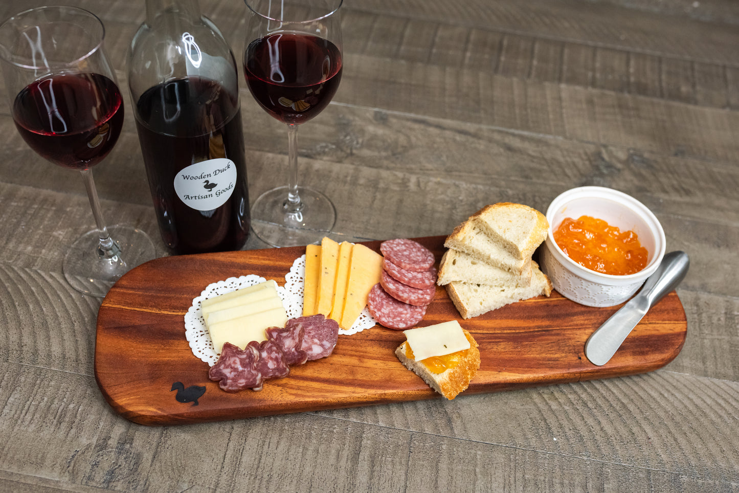 Curly Mahogany Charcuterie Board – 6x12/18x3/4”– Handcrafted Exotic Wood Serving Board