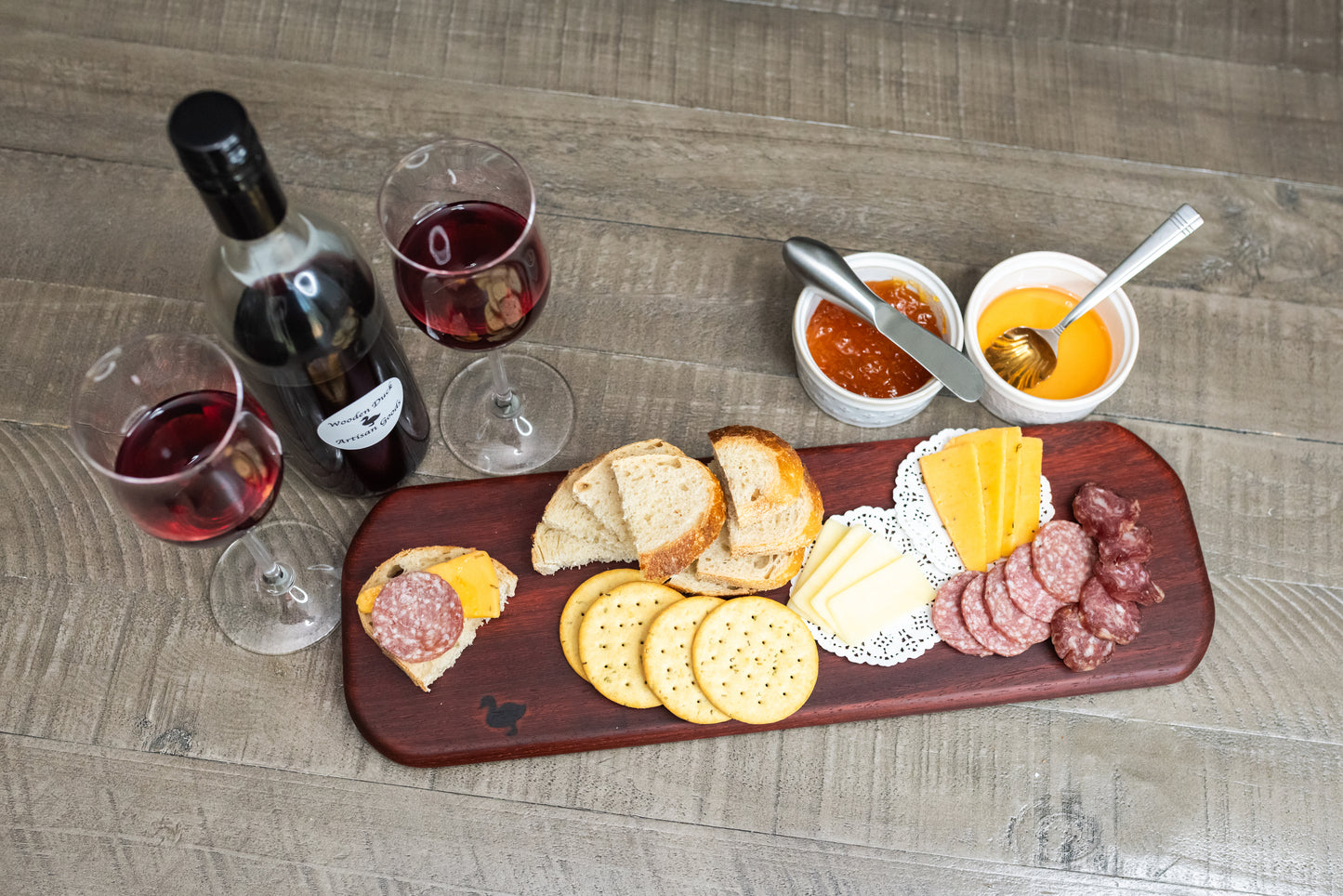 Padauk Charcuterie Board – 6x12/18x3/4”– Handcrafted Exotic Wood Serving Board