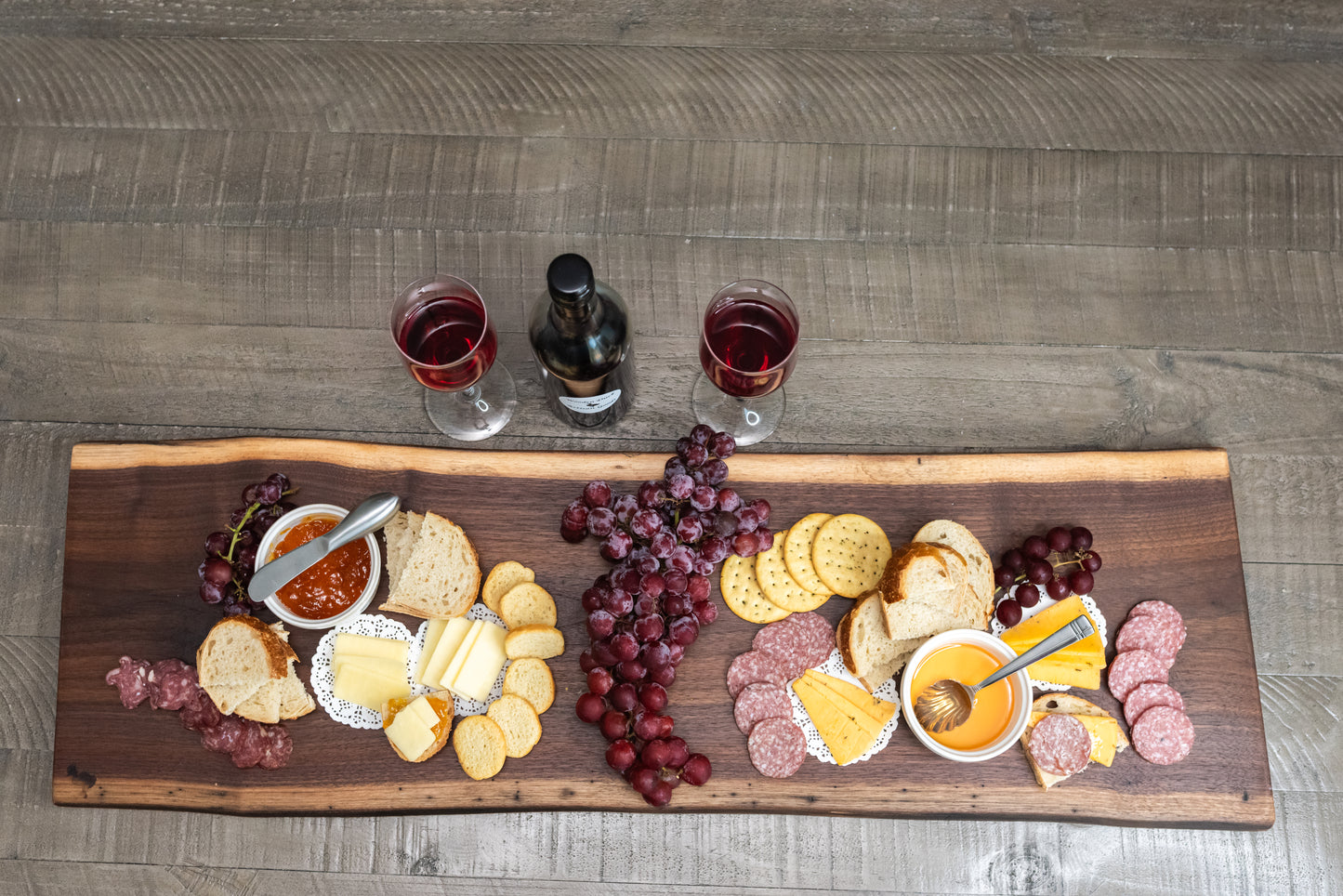 Handcrafted Black Walnut Charcuterie Board with Live Edges, 1" Thick, 9-12"x12/24"