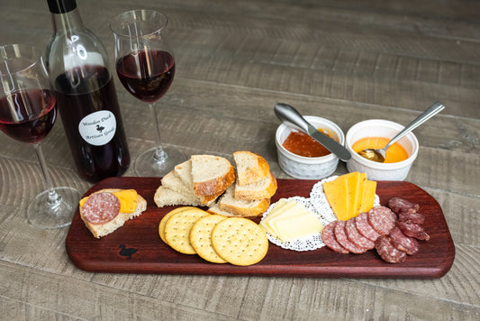 Padauk Charcuterie Board – 6x12/18x3/4”– Handcrafted Exotic Wood Serving Board