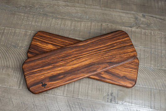 Zebrawood Charcuterie Board – 6x12/18x3/4”– Handcrafted Exotic Wood Serving Board